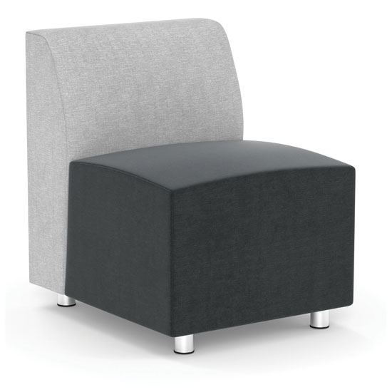 Armless Modular Chair with Silver Post Legs1
