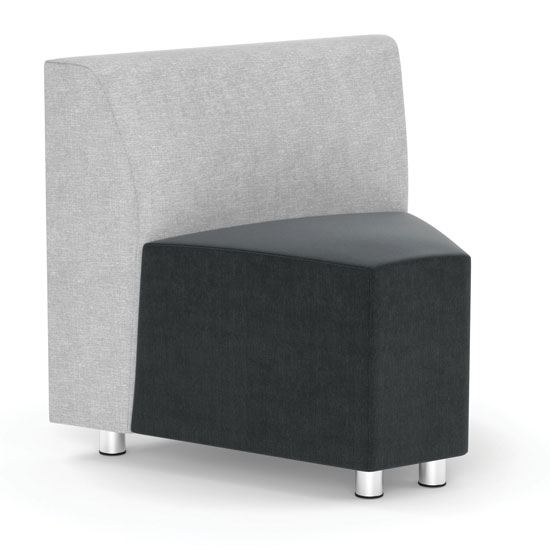 Armless Corner Modular Chair with Silver Post Legs1