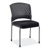 Armless Guest or Side Chair with Black Fabric Seat and Titanium Frame1