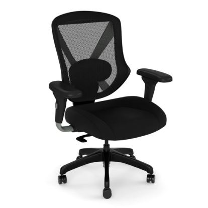 Mid Back Mesh Task Chair with Fabric Seat and Black Base1