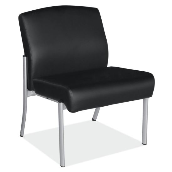Big and Tall Armless Guest Chair with Silver Frame1