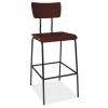 Cafe Height Wood Stool with Black Steel Base1