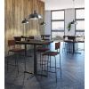 Cafe Height Wood Stool with Black Steel Base2