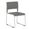 Armless Stackable Side Chair, All Charcoal with Chrome Frame1