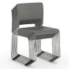 Armless Stackable Side Chair, All Charcoal with Chrome Frame2