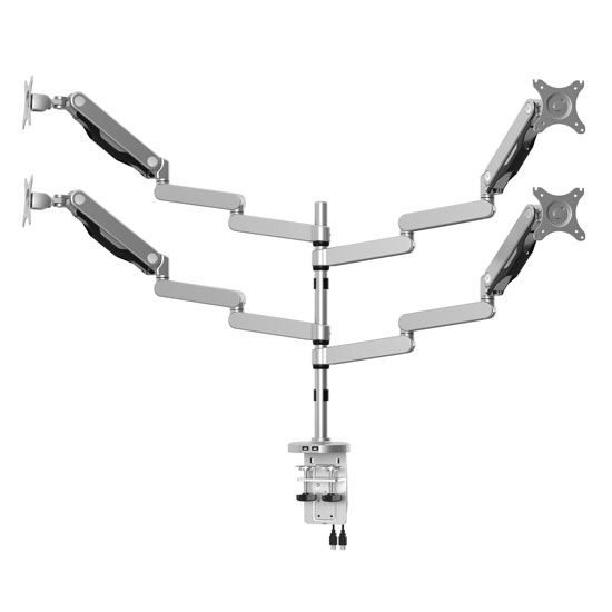 Quad Monitor Arm- Silver1