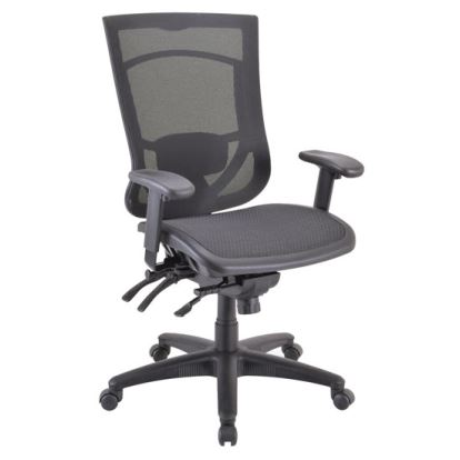 Multi-Function, High Back Chair with Black Base and Adjustable Arms1