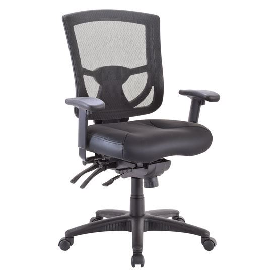 Multi-Function, Mid Back Chair with Black Base and Adjustable Arms1