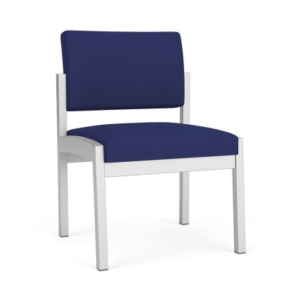 Lenox Steel Armless Guest Chair (Silver/Open House Cobalt)1
