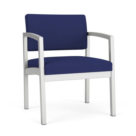 Lenox Steel Oversize Guest Chair (Silver/Open House Cobalt)1