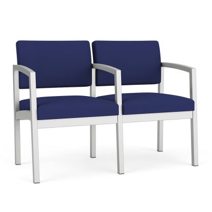 Lenox Steel 2 Seater with Center Arm (Silver/Open House Cobalt)1