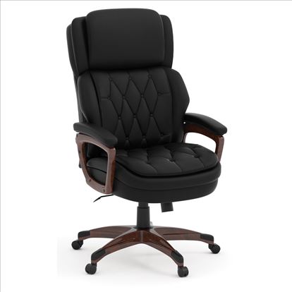 Executive High Back, Tufted Seat and Back with Plastic Wooden Arms and Base1