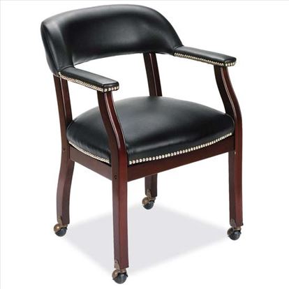 Guest Chair with Casters and Mahogany Frame1
