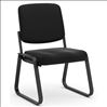 Black Bonded Leather Armless, Sled Base Guest Chair with Black Frame1