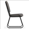 Black Bonded Leather Armless, Sled Base Guest Chair with Black Frame5
