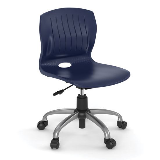 Armless Poly Swivel Chair with Chrome Frame1