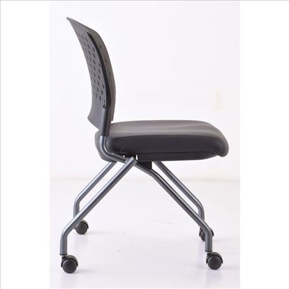 Armless Nesting Chair with Casters, Titanium Frame1