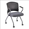 Nesting Chair with Arms and Casters, Titanium Frame2