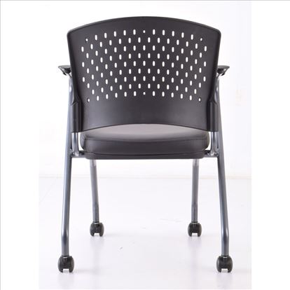 Nesting Chair with Arms and Casters, Titanium Frame1