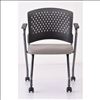 Nesting Chair with Arms and Casters, Titanium Frame6