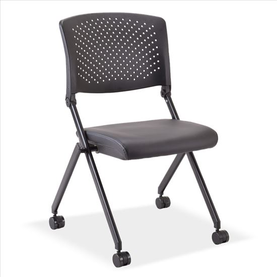 Armless Nesting Chair with Casters, Black Frame1
