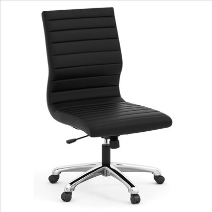 Armless Executive Mid Back Chair with Chrome Frame1