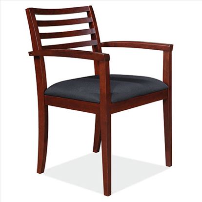 Slat Back Guest Chair with Arms and Wood Frame1