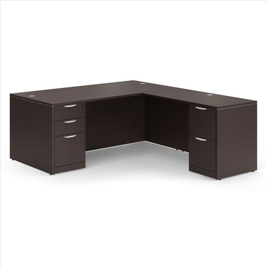 Double Full Pedestal ''L'' Desk - 71'' x 36''1