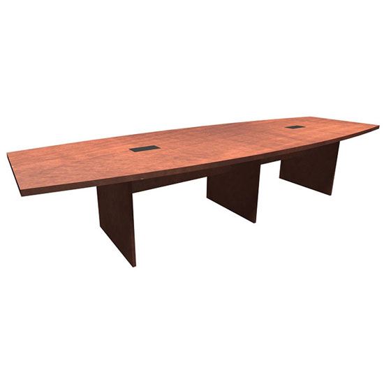 Boat Shaped Conference Table with Slab Base1