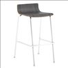 Cafe Height, Low Back Wood Stool with Chrome Base1