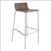 Cafe Height, Low Back Wood Stool with Chrome Base7