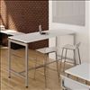 Cafe Height, Low Back Wood Stool with Chrome Base9