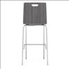 Cafe Height, High Back Wood Stool, Hand Hole in Back with Chrome Base3