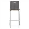 Cafe Height, High Back Wood Stool, Hand Hole in Back with Chrome Base4