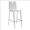 Cafe Height, High Back Wood Stool, Hand Hole in Back with Chrome Base7