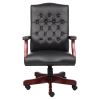 High Back Executive Swivel with Mahogany Frame3