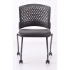 Armless Nesting Chair with Casters, Titanium Frame2