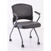 Nesting Chair with Arms and Casters, Titanium Frame1