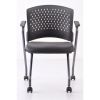 Nesting Chair with Arms and Casters, Titanium Frame2