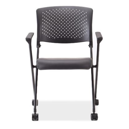 Nesting Chair with Arms and Casters, Black Frame2