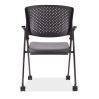 Nesting Chair with Arms and Casters, Black Frame3