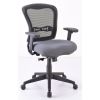 Mid Back Chair, Mesh Back, Black Upholstered Seat with Black Frame2