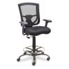 Mesh Back Task Stool with Adjustable Arms, Upholstered Seat, Footring and Black Base1