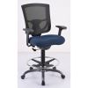 Mesh Back Task Stool with Adjustable Arms, Upholstered Seat, Footring and Black Base1