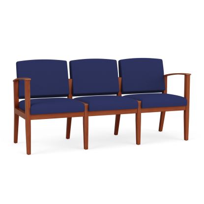 Amherst Wood 3 Seat Sofa (Cherry/Open House Cobalt)1