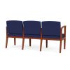Amherst Wood 3 Seat Sofa (Cherry/Open House Cobalt)3