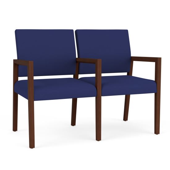 Brooklyn 2 Seater with Center Arm (Walnut/Open House Cobalt)1