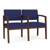 Lenox Wood 2 Seater with Center Arm (Walnut/Open House Cobalt)1
