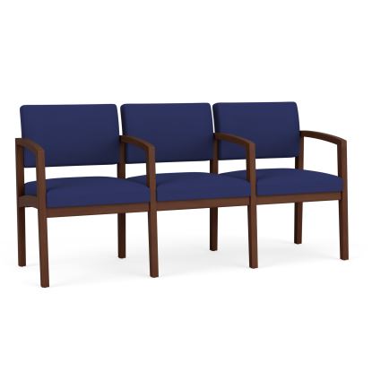 Lenox Wood 3 Seater with Center Arms (Walnut/Open House Cobalt)1