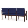 Lenox Wood 3 Seater with Center Arms (Walnut/Open House Cobalt)3